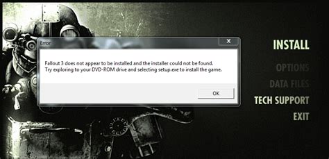 fallout 3 does not appear to be installed